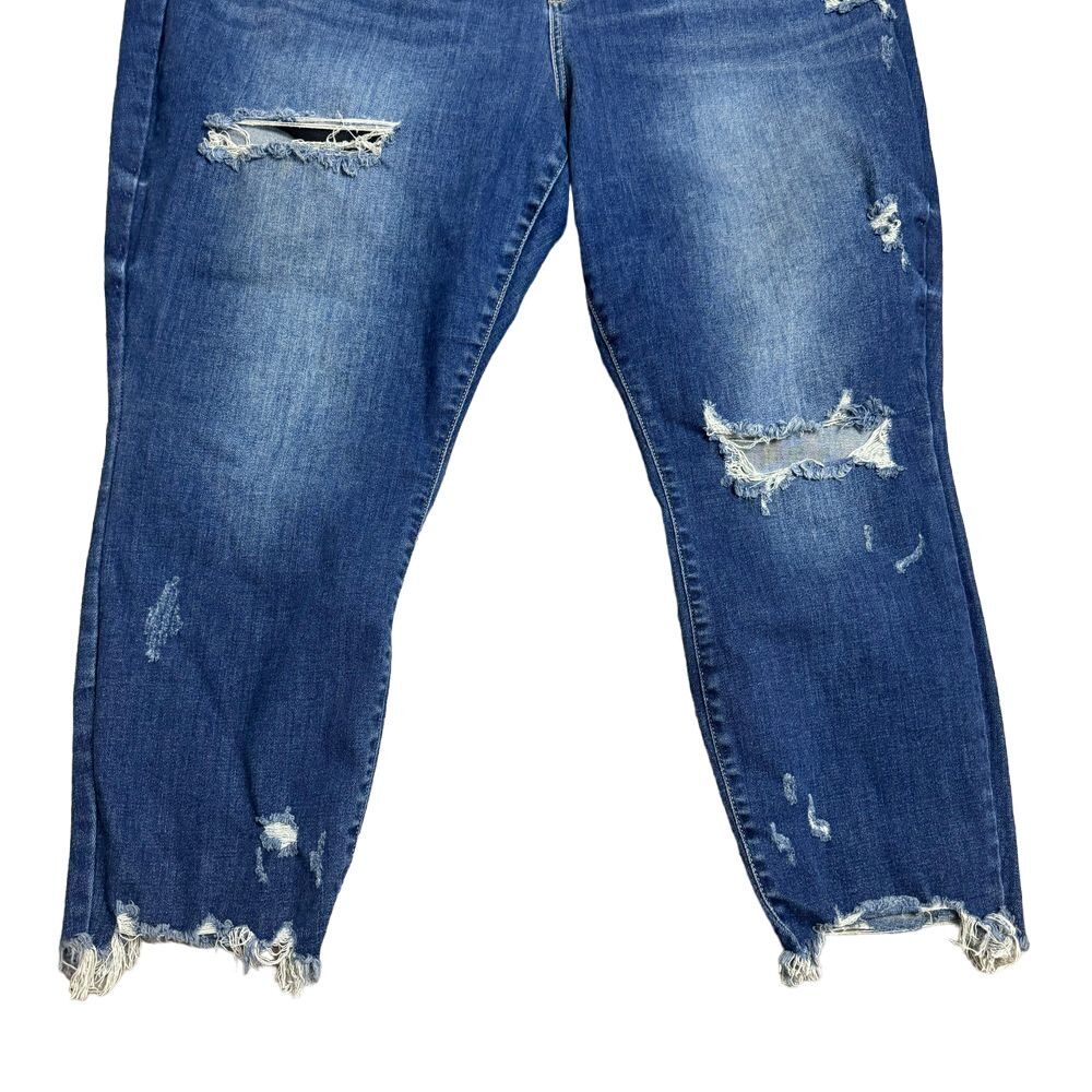 Judy Blue Plus Size 24W Mid Rise Raw Hem Destroyed Skinny Jeans - Picture 3 of 9